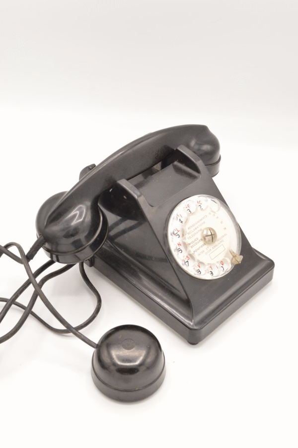Vintage Black Telephone with Earpiece Picart-Lebas, Châteaudun