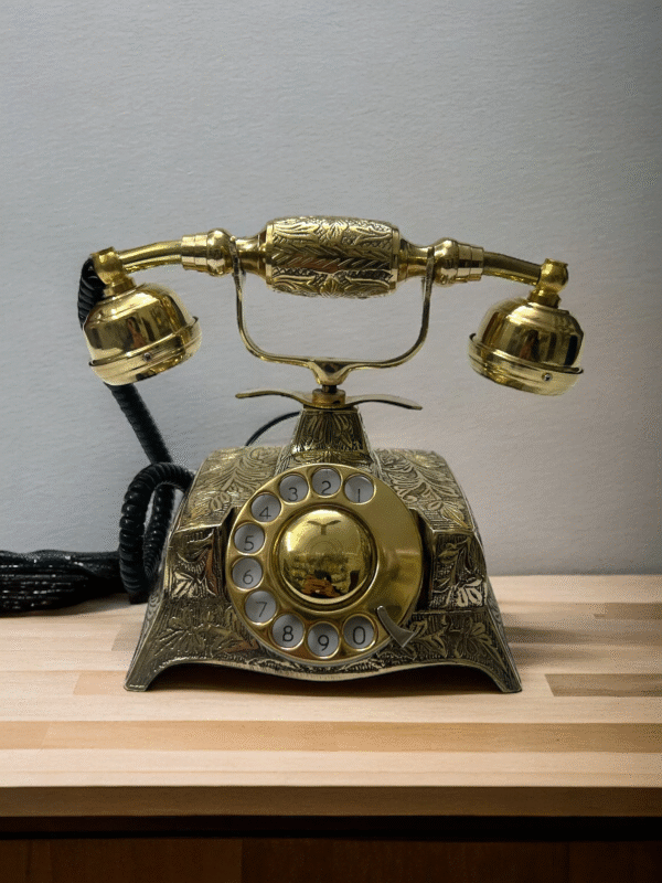 Maharaja Brass Rotary Telephone: Ornate Landline Phone
