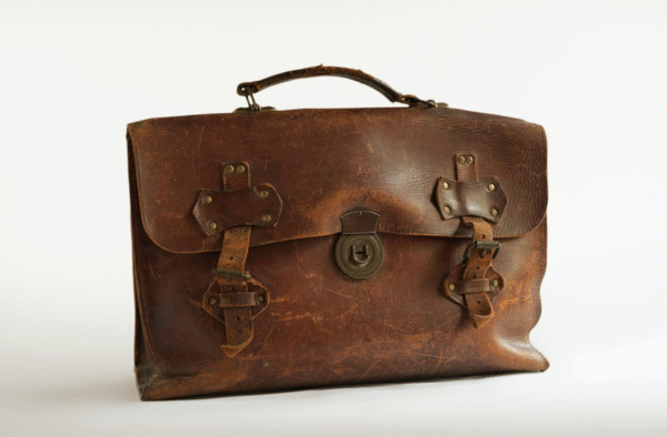 Vintage 1948 Leather Messenger Bag Classic Brown Carry Case