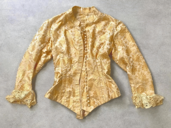 Antique French Victorian Gold Damask Bodice (1800s)